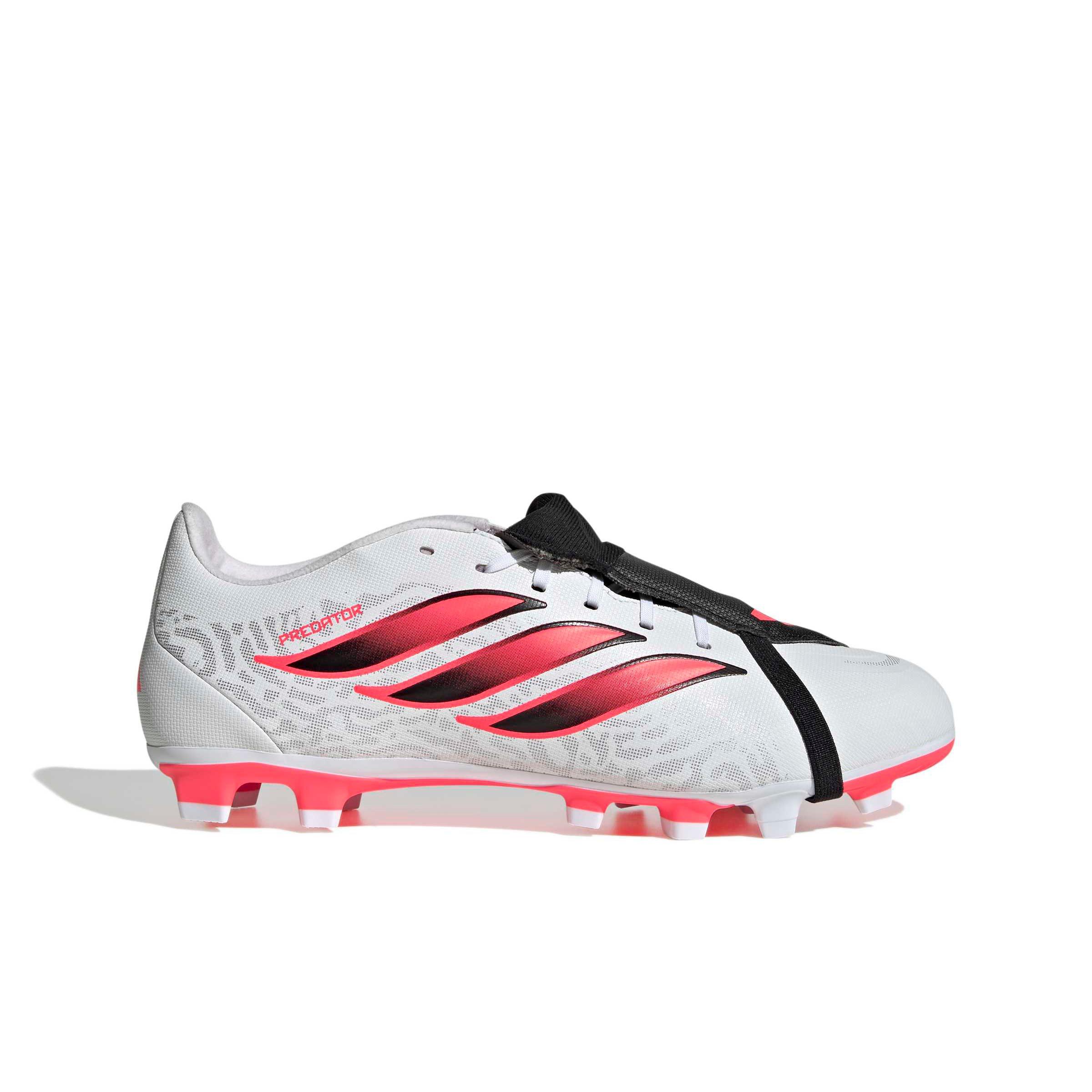 adidas Predator Club Fold-Over Tongue MG "Ftwr White/Solar Turbo/Core Black" Men's Soccer Cleat - WHITE/SOLAR/BLACK